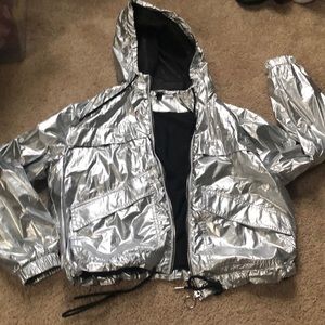 HM metallic silver windbreaker